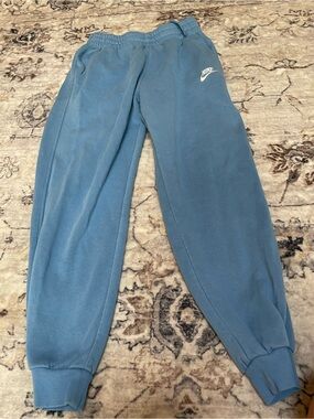 Nike Blue Kids Sweatpants with White Swoosh